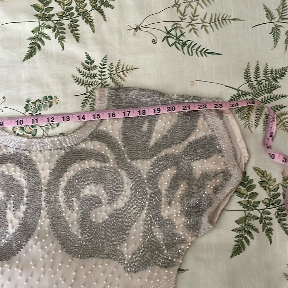 VINTAGE - OLEG CASSINI SILK BEADED DRESS - Picture 8 of 15